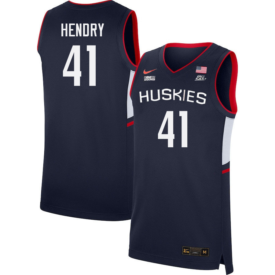 Men #41 Emmett Hendry Uconn Huskies College 2022-23 Basketball Stitched Jerseys Sale-Navy - Click Image to Close